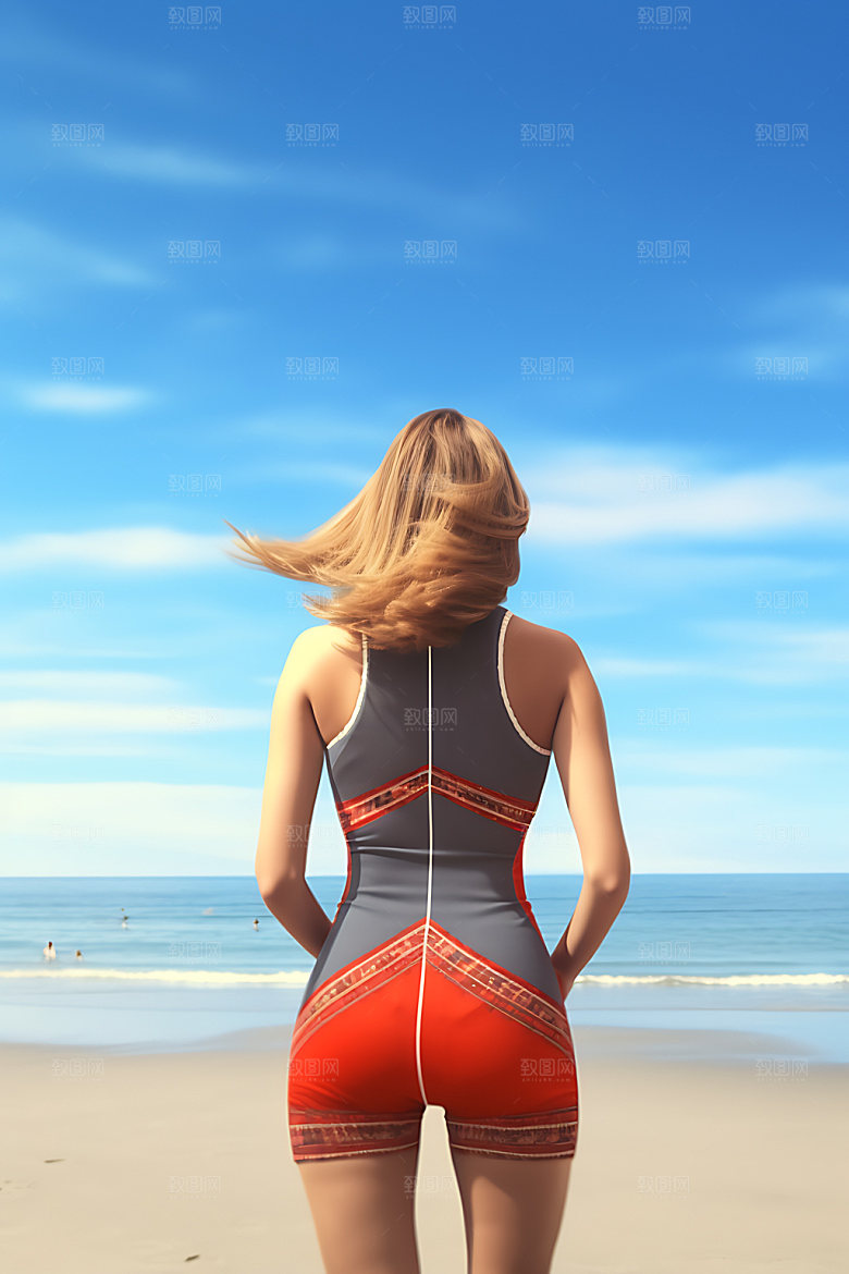 夏季海边休闲旅游摄影图