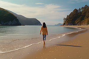 夏季海边旅游高清摄影图