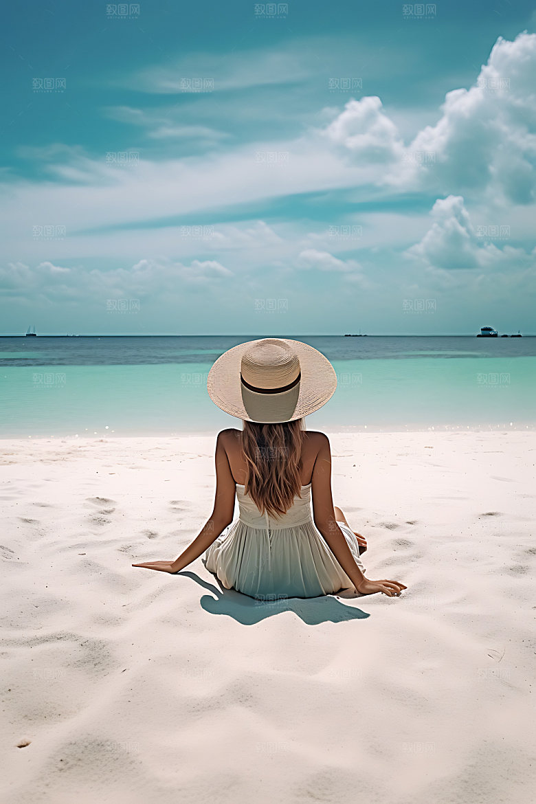 夏季海边旅游休闲摄影图