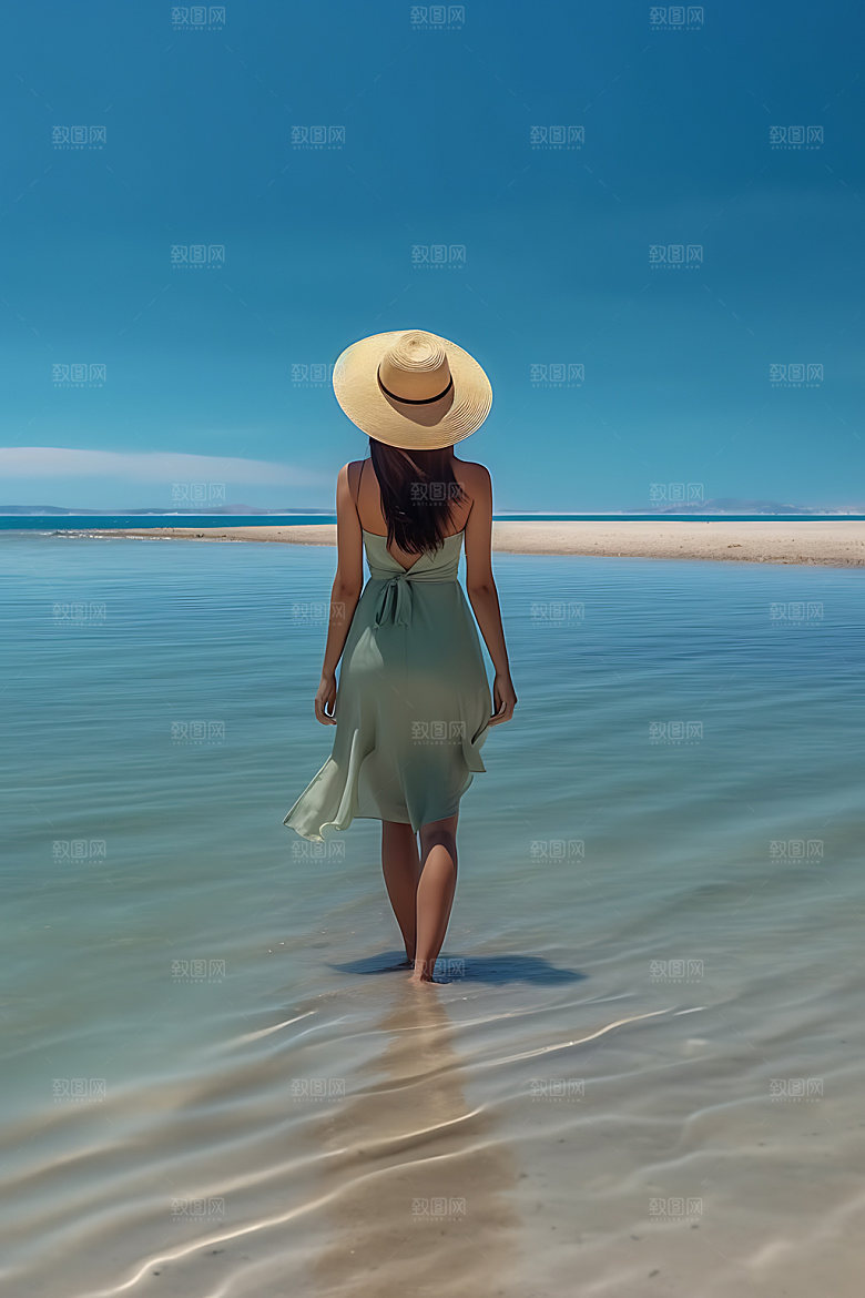 夏季海边休闲高清摄影图