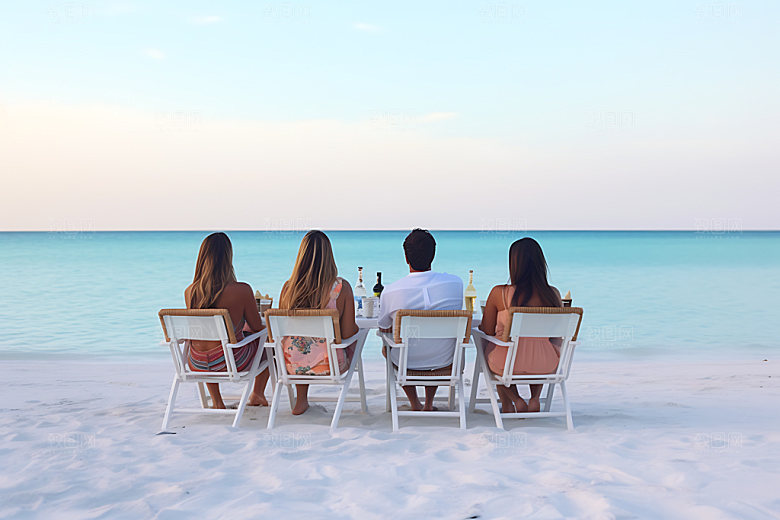 夏季海边沙滩旅游摄影图