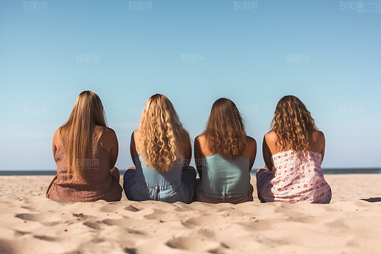 夏季海边游泳旅游摄影图