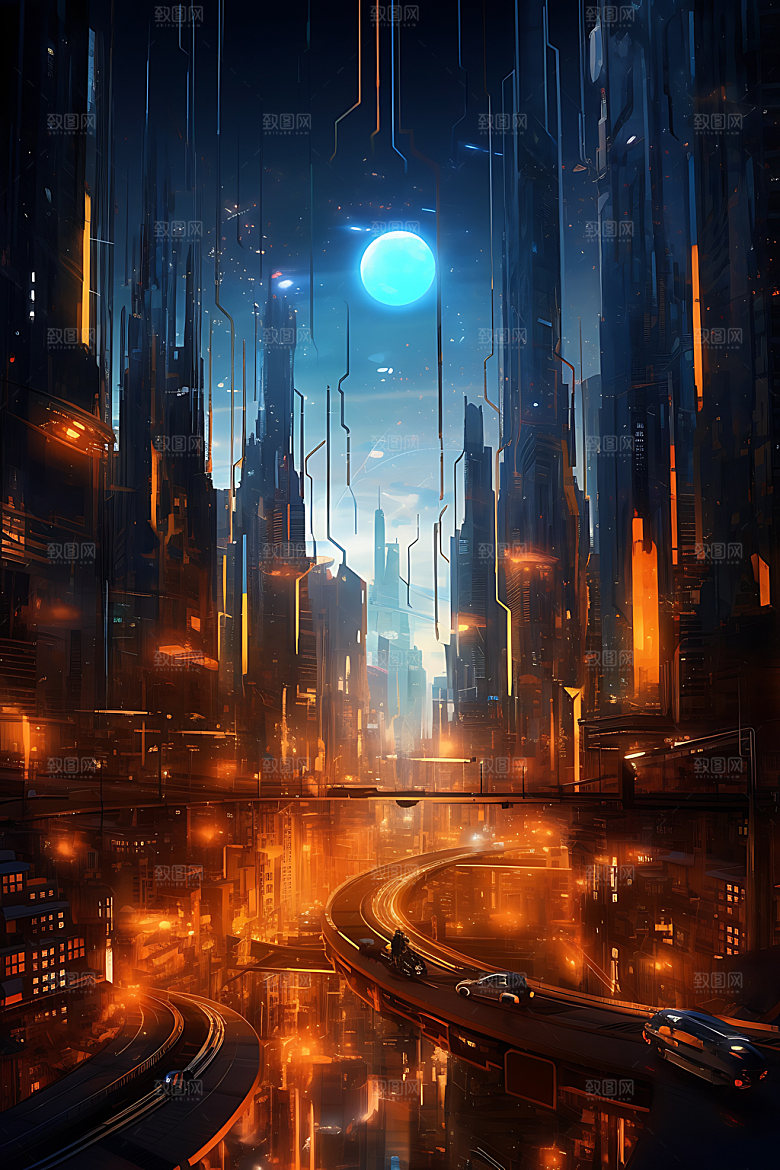 未来都市场景未来建筑原画