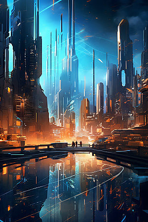 未来都市游戏未来建筑原画