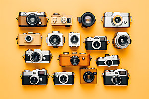相机单反摄像相机组合摄影图