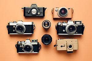 相机单反相机组合摄影摄影图