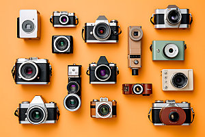 相机单反摄影相机组合摄影图