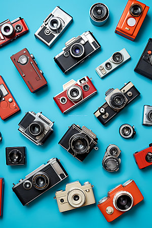 相机单反相机组合拍摄工具摄影图