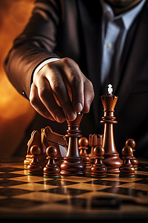 国际象棋决策博弈摄影图