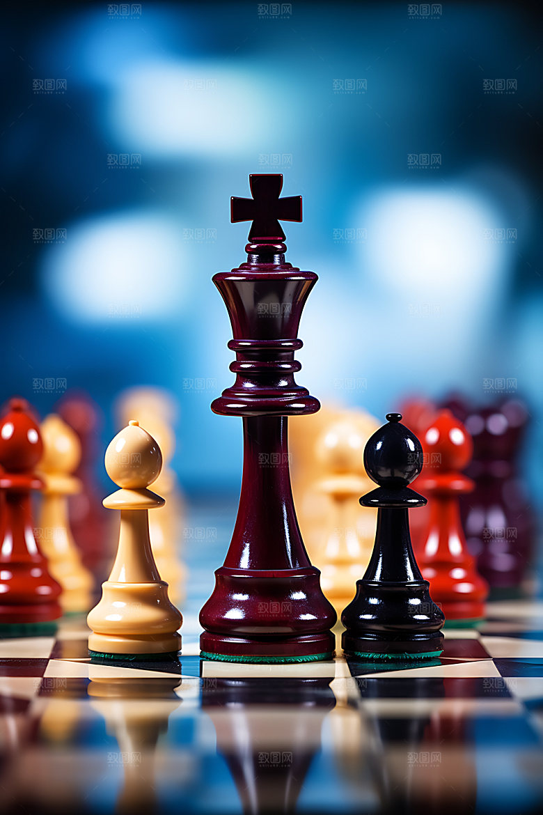 国际象棋企业精神下棋摄影图