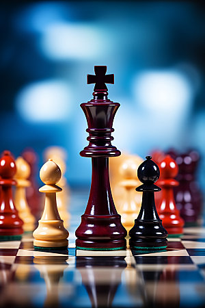 国际象棋企业精神下棋摄影图