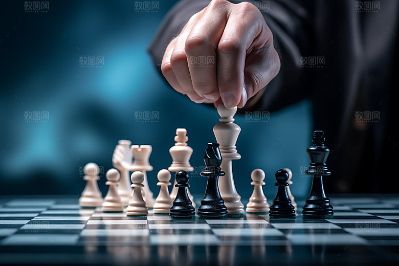 国际象棋对弈企业精神摄影图