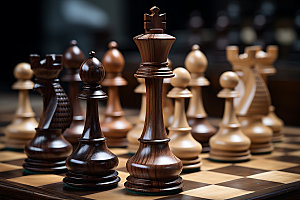 国际象棋商务决策摄影图