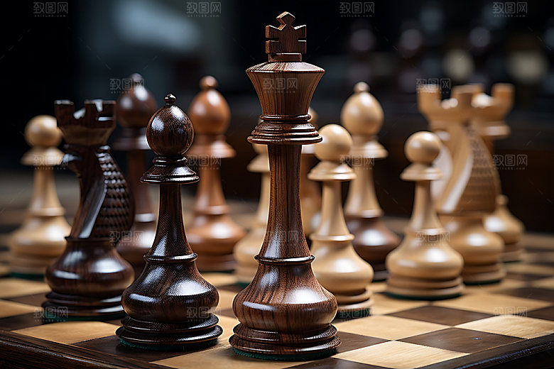 国际象棋商务决策摄影图