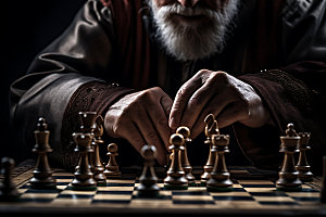 国际象棋高清对弈摄影图