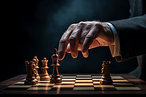 国际象棋决策商业规划摄影图