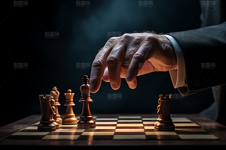 国际象棋决策商业规划摄影图