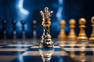 国际象棋博弈决策摄影图