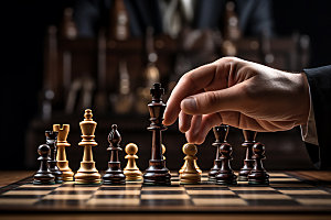国际象棋决策商业规划摄影图