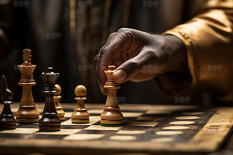 国际象棋决策对弈摄影图