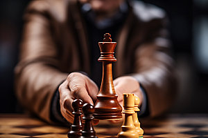 国际象棋商务下棋摄影图