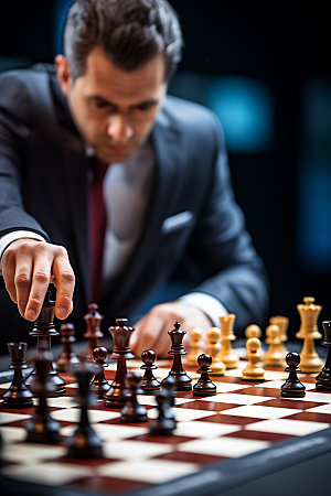 国际象棋决策博弈摄影图