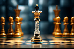 国际象棋对弈高清摄影图