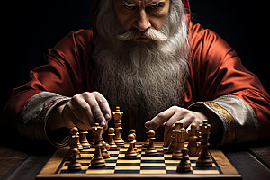 国际象棋决策下棋摄影图