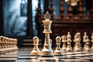 国际象棋商业规划对弈摄影图