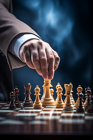 国际象棋博弈商业规划摄影图