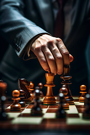 国际象棋决策企业精神摄影图