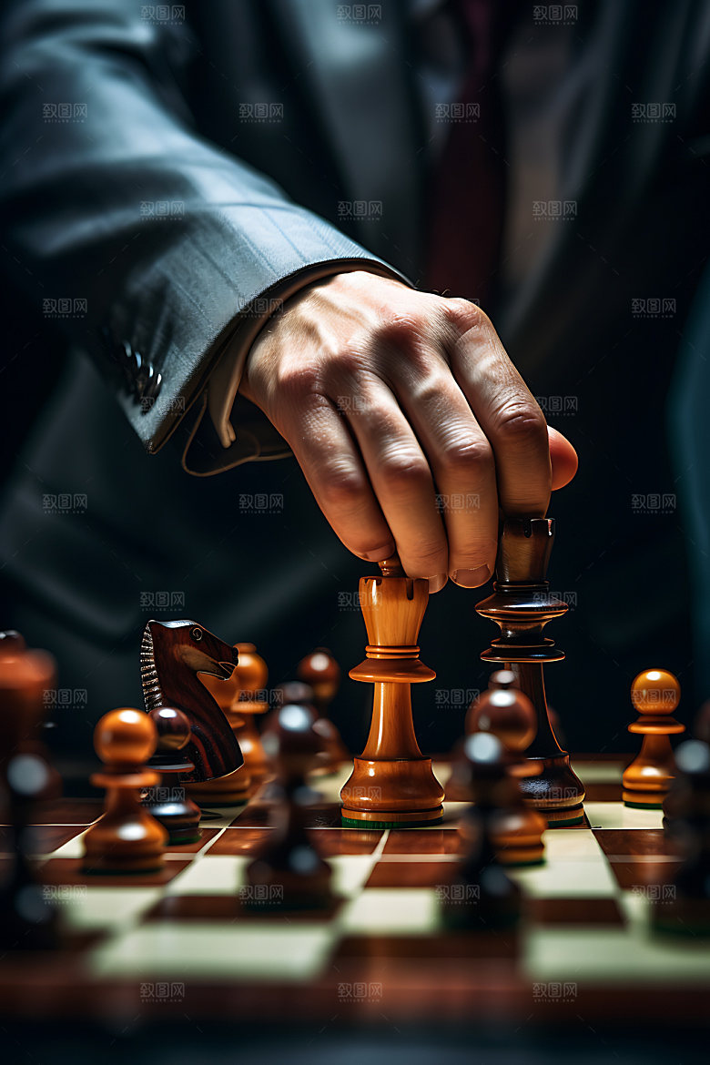 国际象棋决策企业精神摄影图