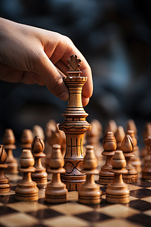国际象棋商业规划博弈摄影图