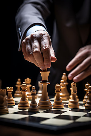 国际象棋决策高清摄影图