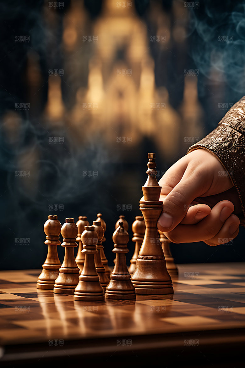 国际象棋企业精神下棋摄影图
