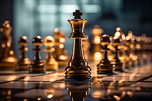 国际象棋商务决策摄影图