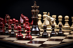 国际象棋下棋决策摄影图