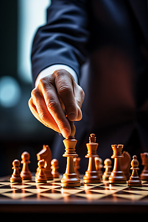 国际象棋企业精神决策摄影图