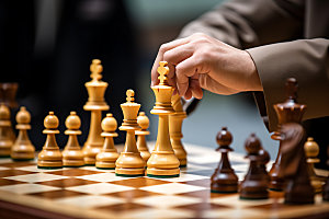 国际象棋企业精神下棋摄影图