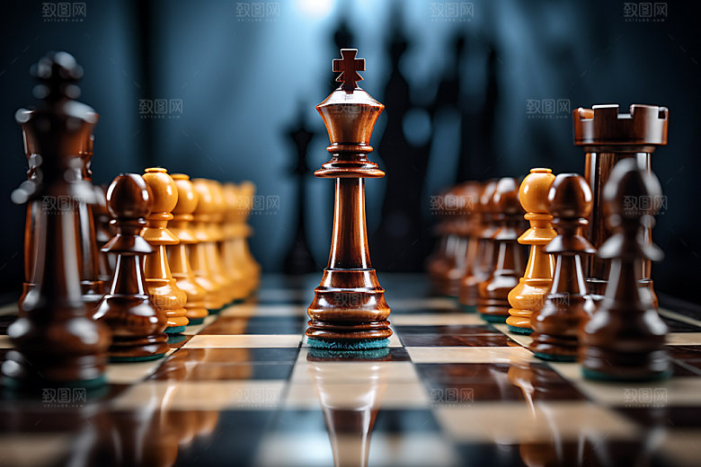 国际象棋商业规划商务摄影图