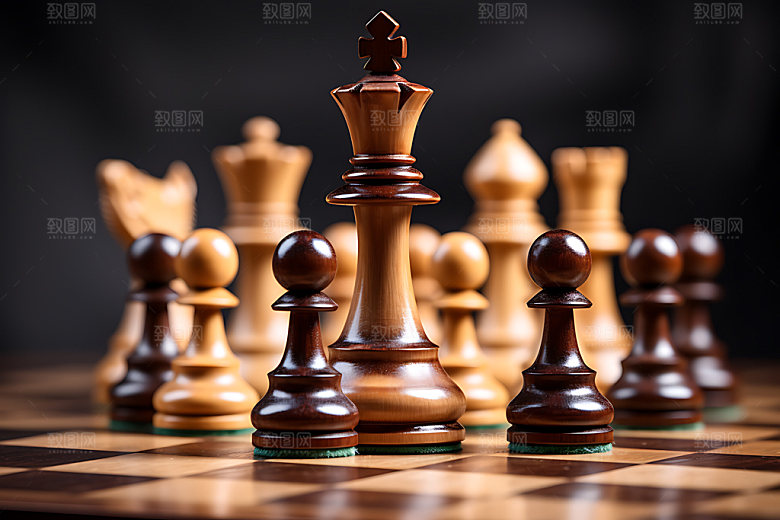国际象棋博弈商业规划摄影图
