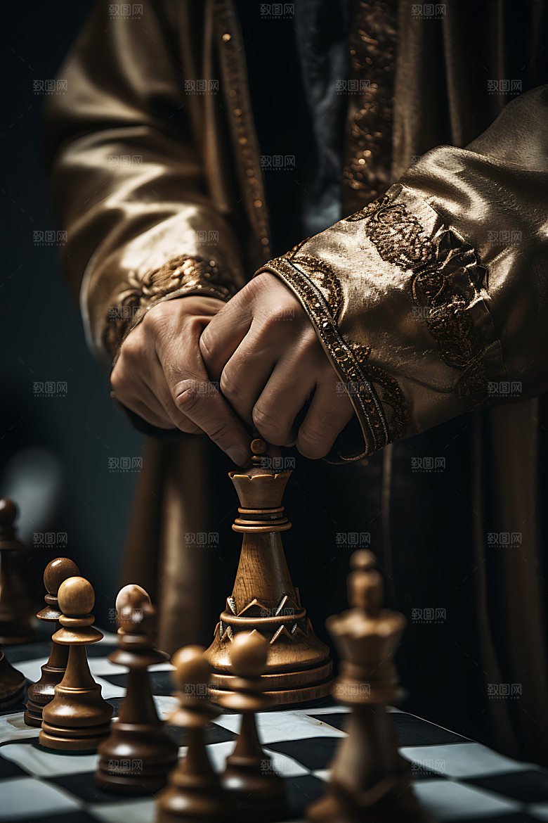 国际象棋企业精神对弈摄影图