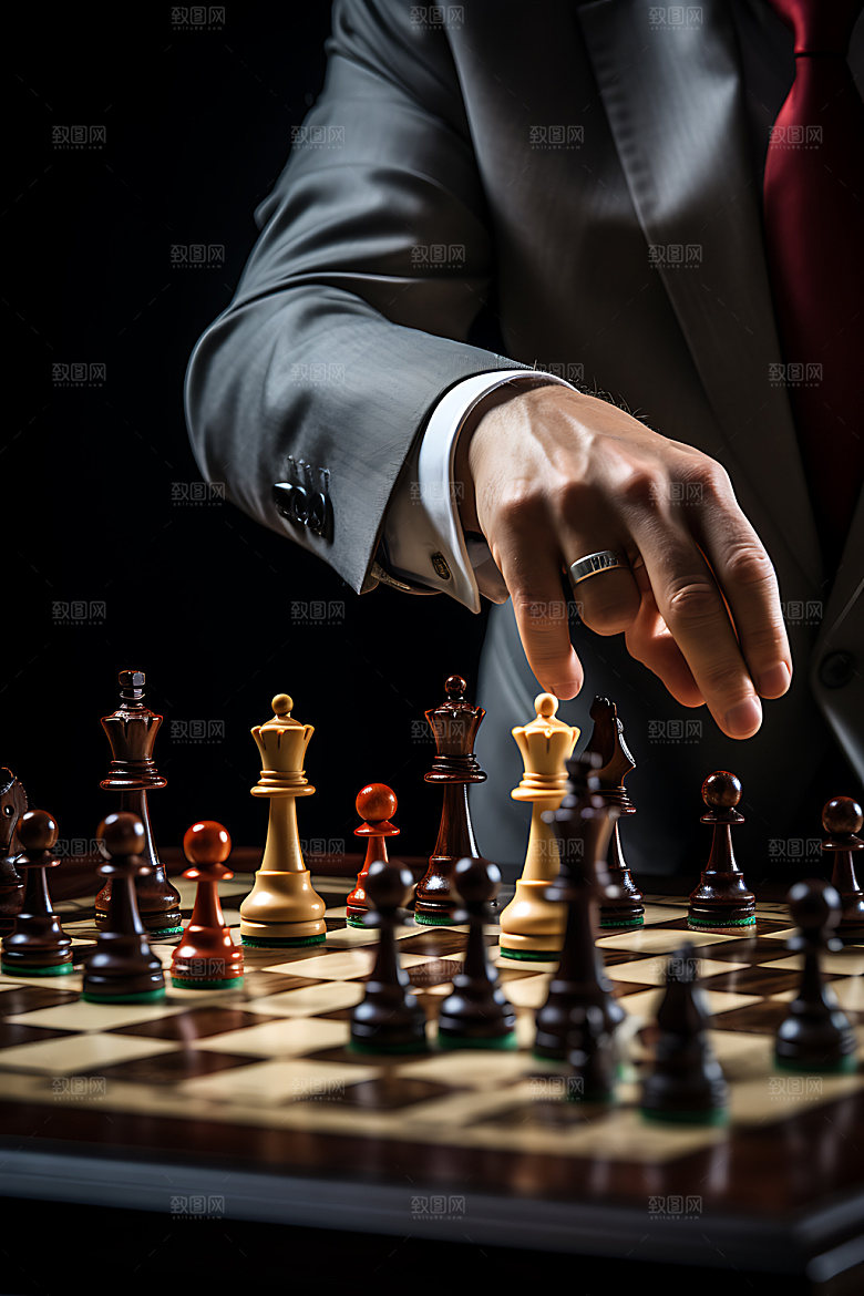 国际象棋下棋商业规划摄影图