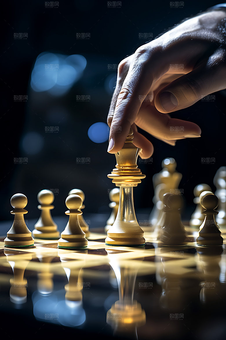 国际象棋博弈对弈摄影图