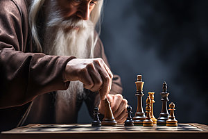 国际象棋企业文化博弈摄影图