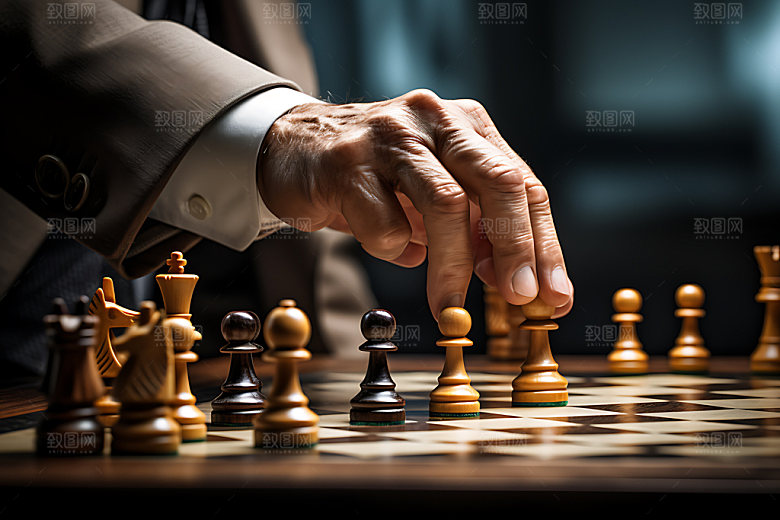国际象棋对弈商业规划摄影图