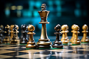 国际象棋商务商业规划摄影图