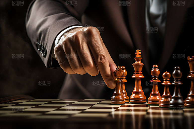 国际象棋商务对弈摄影图