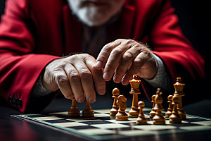 国际象棋决策对弈摄影图