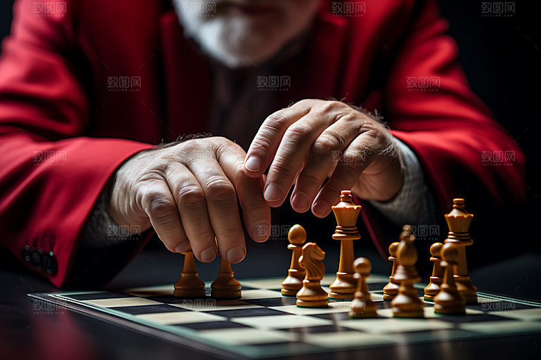 国际象棋决策对弈摄影图